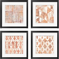 Framed Red Earth Textile 4 Piece Framed Art Print Set