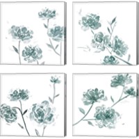 Framed 'Traces of Flowers 4 Piece Canvas Print Set' border=