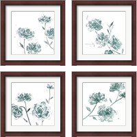 Framed 'Traces of Flowers 4 Piece Framed Art Print Set' border=