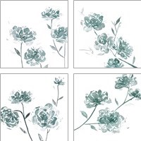 Framed 'Traces of Flowers 4 Piece Art Print Set' border=