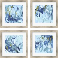 Framed 'Into the Blue 4 Piece Framed Art Print Set' border=