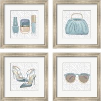 Framed 'Must Have Fashion Gray White 4 Piece Framed Art Print Set' border=