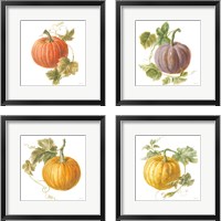 Framed Floursack Autumn on White 4 Piece Framed Art Print Set