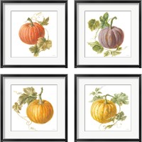 Framed Floursack Autumn on White 4 Piece Framed Art Print Set