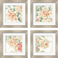 Framed Cottage Roses 4 Piece Framed Art Print Set