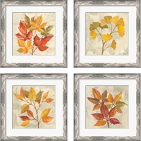 Framed 'November Leaves 4 Piece Framed Art Print Set' border=