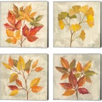 Framed November Leaves 4 Piece Canvas Print Set