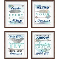 Framed 'Inspiring  4 Piece Framed Art Print Set' border=