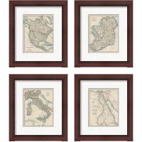 Framed Antique Maps 4 Piece Framed Art Print Set