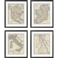 Framed Antique Maps 4 Piece Framed Art Print Set