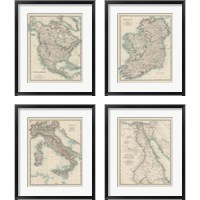 Framed 'Antique Maps 4 Piece Framed Art Print Set' border=