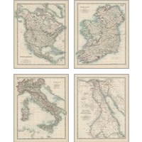 Framed Antique Maps 4 Piece Art Print Set