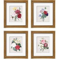 Framed 'Bouquet  4 Piece Framed Art Print Set' border=