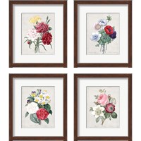 Framed 'Bouquet  4 Piece Framed Art Print Set' border=
