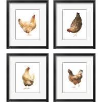 Framed Autumn Chicken 4 Piece Framed Art Print Set