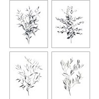 Framed Paynes Grey Botanicals 4 Piece Art Print Set