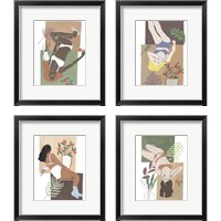 Framed 'Lying Woman 4 Piece Framed Art Print Set' border=