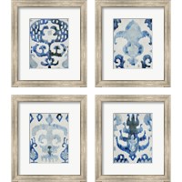 Framed Sapphire Ikat 4 Piece Framed Art Print Set
