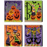 Framed 'Spooky Fun 4 Piece Canvas Print Set' border=