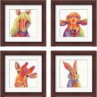 Framed Cheery Animals 4 Piece Framed Art Print Set