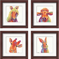 Framed Cheery Animals 4 Piece Framed Art Print Set