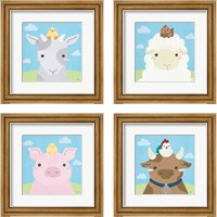 Framed 'Barn Buddies  4 Piece Framed Art Print Set' border=