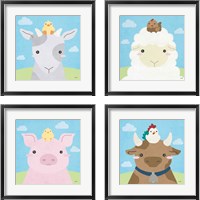 Framed 'Barn Buddies  4 Piece Framed Art Print Set' border=