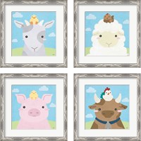 Framed 'Barn Buddies  4 Piece Framed Art Print Set' border=