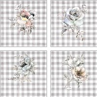 Framed 'Sketchbook Garden Checker 4 Piece Art Print Set' border=