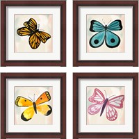 Framed Butterfly  4 Piece Framed Art Print Set