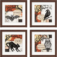 Framed 'Halloween 4 Piece Framed Art Print Set' border=