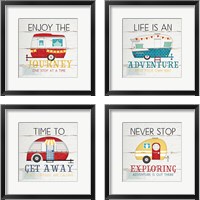 Framed 'Camping 4 Piece Framed Art Print Set' border=