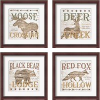 Framed Cabin Lodge 4 Piece Framed Art Print Set