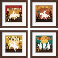 Framed Cattle Drive 4 Piece Framed Art Print Set