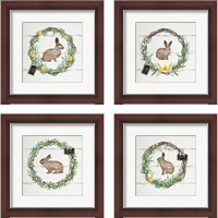 Framed 'Spring Wreath 4 Piece Framed Art Print Set' border=