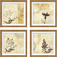 Framed 'Golden Henna Breeze 4 Piece Framed Art Print Set' border=