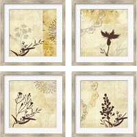 Framed 'Golden Henna Breeze 4 Piece Framed Art Print Set' border=