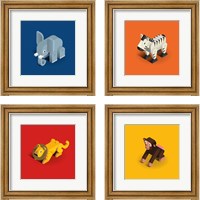 Framed Kids Animal 4 Piece Framed Art Print Set
