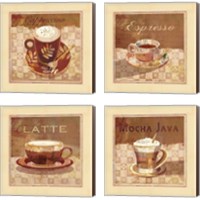 Framed 'Coffee 4 Piece Canvas Print Set' border=