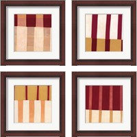 Framed 'Broken Stripes 4 Piece Framed Art Print Set' border=