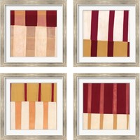 Framed 'Broken Stripes 4 Piece Framed Art Print Set' border=