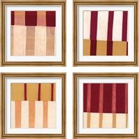 Framed 'Broken Stripes 4 Piece Framed Art Print Set' border=