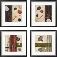 Framed 'Sticks and Stones 4 Piece Framed Art Print Set' border=