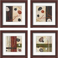 Framed 'Sticks and Stones 4 Piece Framed Art Print Set' border=