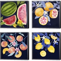 Framed 'Fresh Fruit 4 Piece Canvas Print Set' border=