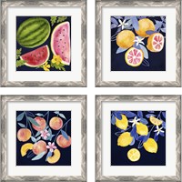 Framed 'Fresh Fruit 4 Piece Framed Art Print Set' border=