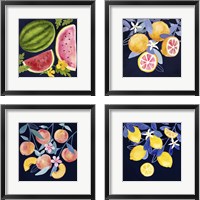 Framed 'Fresh Fruit 4 Piece Framed Art Print Set' border=
