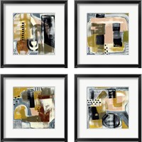 Framed 'Modern Geo Abstract 4 Piece Framed Art Print Set' border=