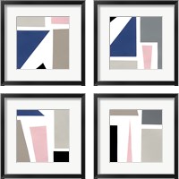 Framed 'Color Blocks 4 Piece Framed Art Print Set' border=