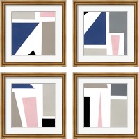Framed 'Color Blocks 4 Piece Framed Art Print Set' border=